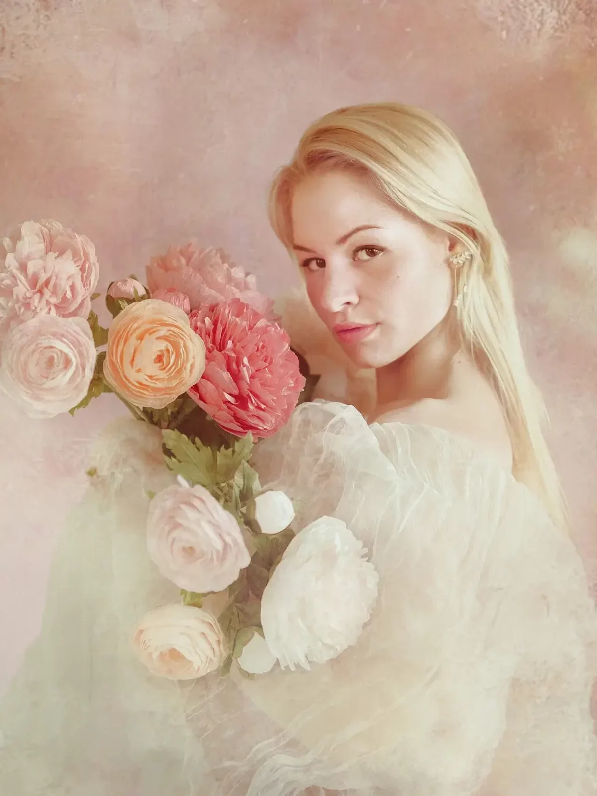 Bouquet de fleurs en papier réalisé sur mesure par Atelier Pirina